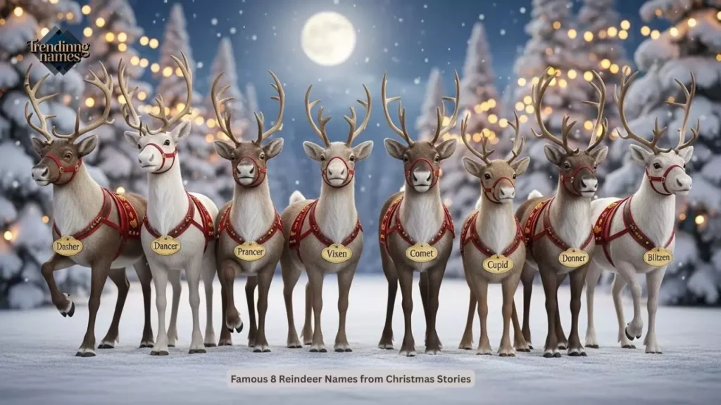 Famous 8 Reindeer Names from Christmas Stories