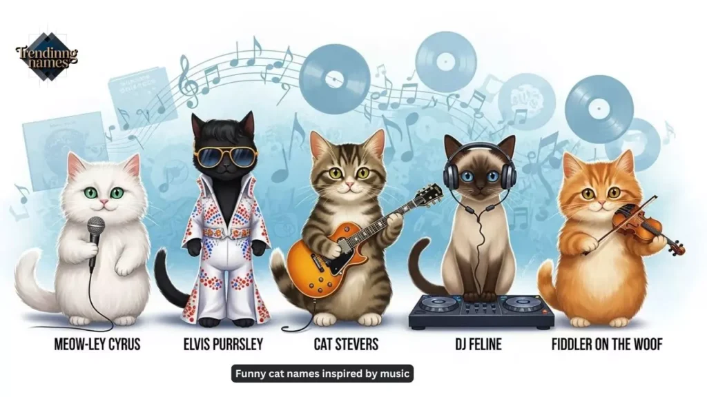 Funny cat names inspired by music