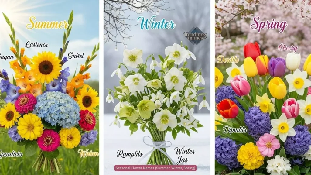 Seasonal Flower Names (Summer, Winter, Spring)