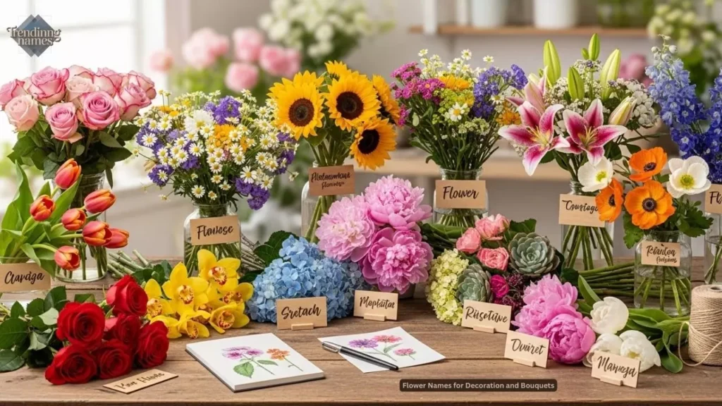 Flower Names for Decoration and Bouquets